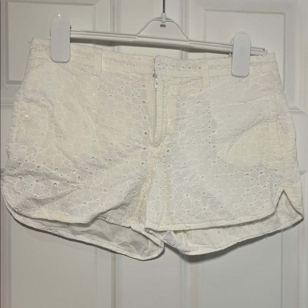Madewell High Waist White Eyelet Shorts